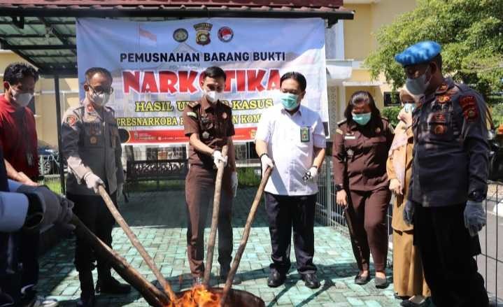 Polres OKU Musnahkan Barang Bukti Narkotika dari 17 Perkara Total Sabu Capai 41,74 Gram