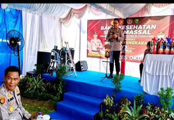 Hari Bhayangkara ke-80 Tahun 2026 Polres OKU Gelar Bakti Kesehatan