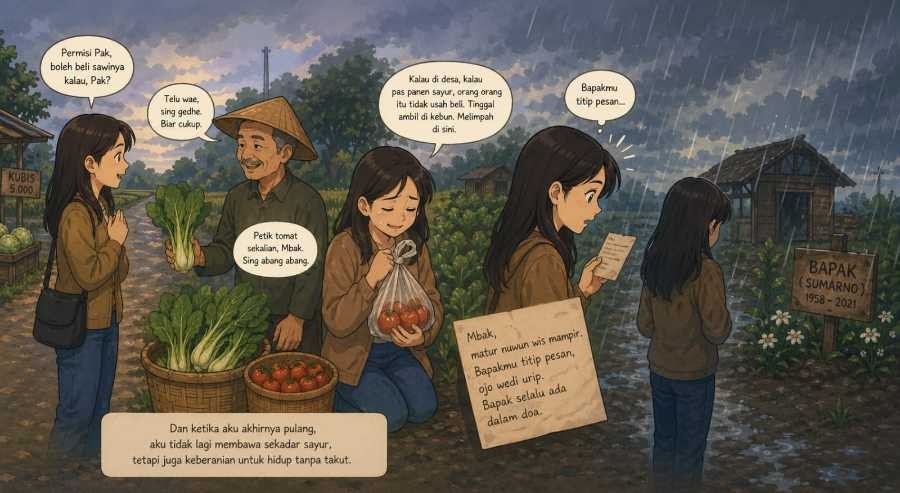 Hujan, Sawi, dan Pesan Ayahku