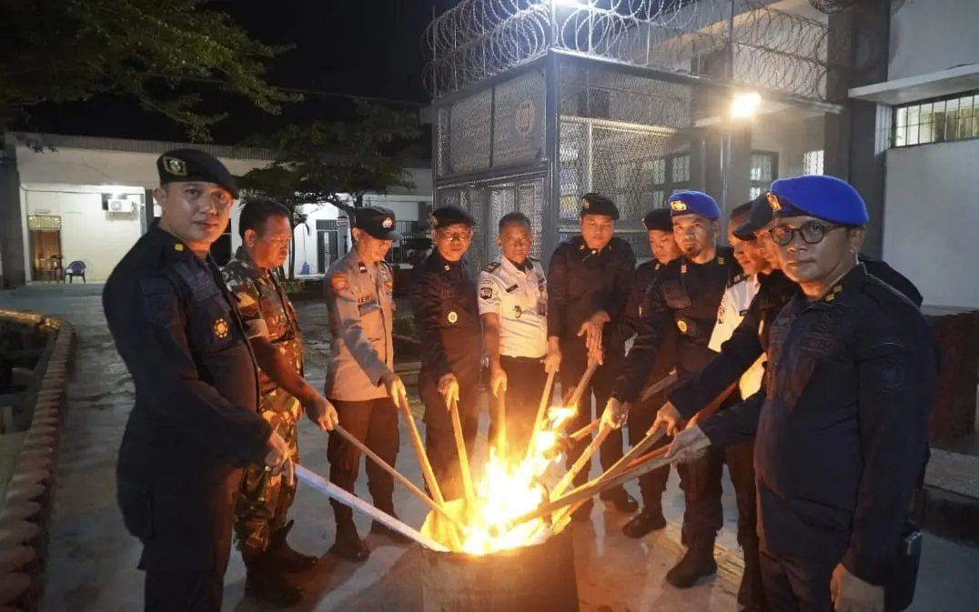 Antisipasi Gangguan Kamtib, Lapas Narkotika Langkat Gandeng TNI-Polri Gelar Razia Gabungan Blok Hunian